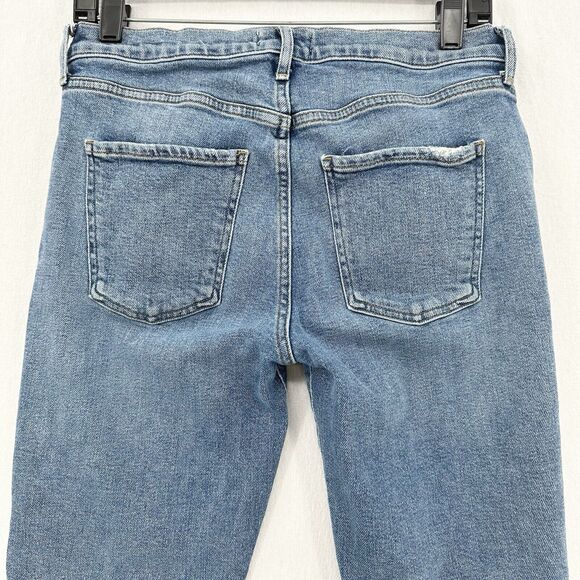 AGOLDE Jeans Women 28 Toni Midrise Skinny Blue Stretch Denim Distress Light Wash - Picture 5 of 12